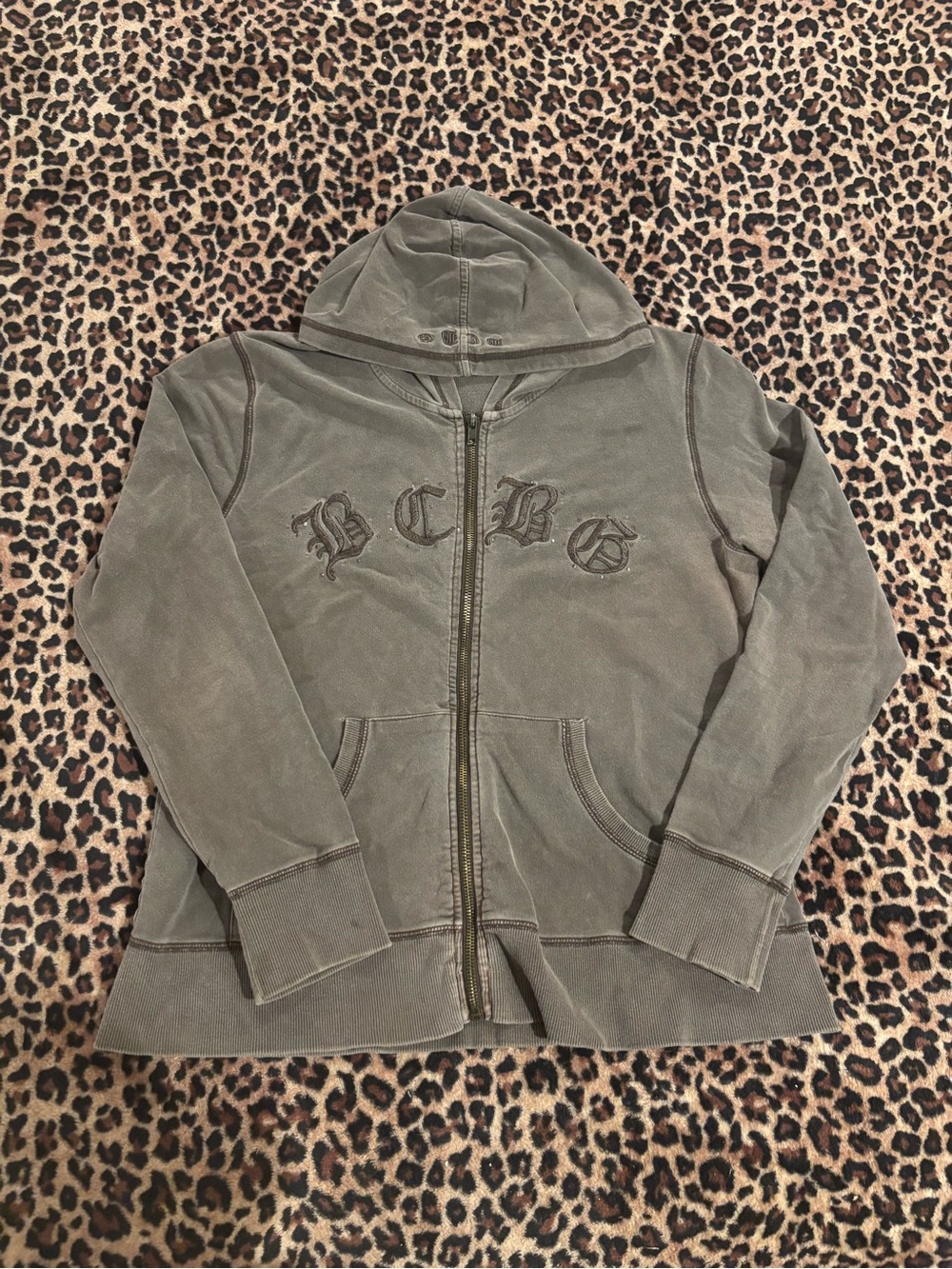 BCBGMaxAzria y2k Zip Hoodie with Embroidered Logo